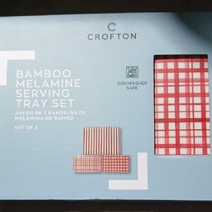 Croton Festive Red Bamboo Tray Set